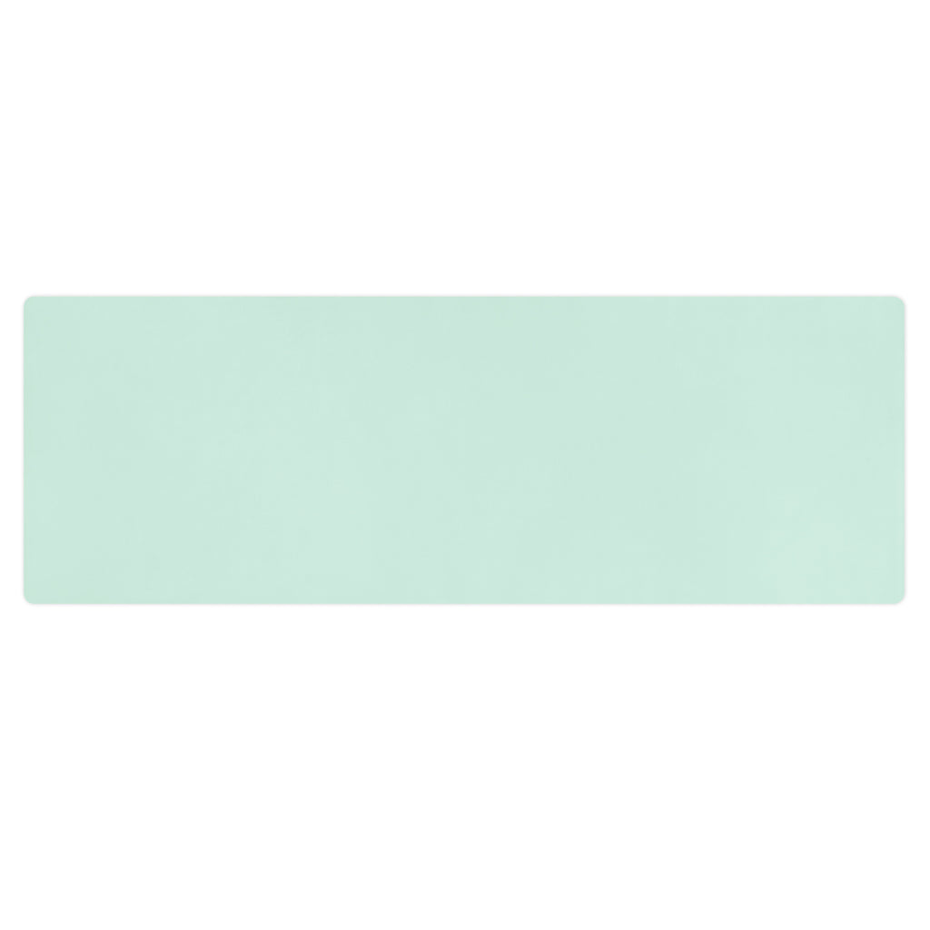 Mint-coloured yoga mat.