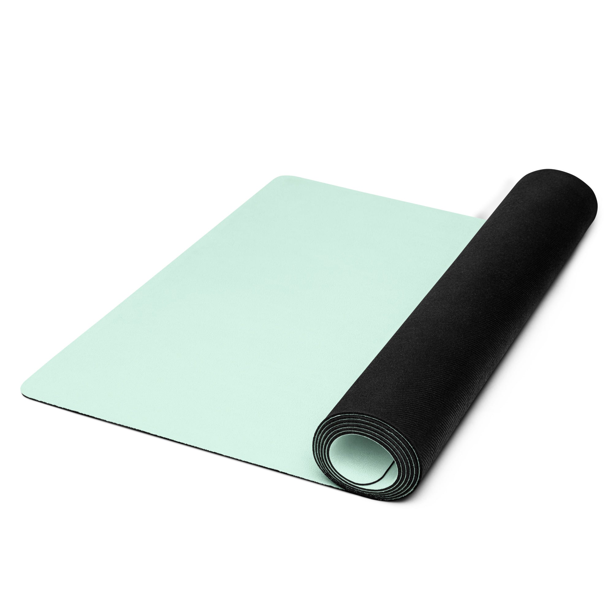 Mint-coloured yoga mat.