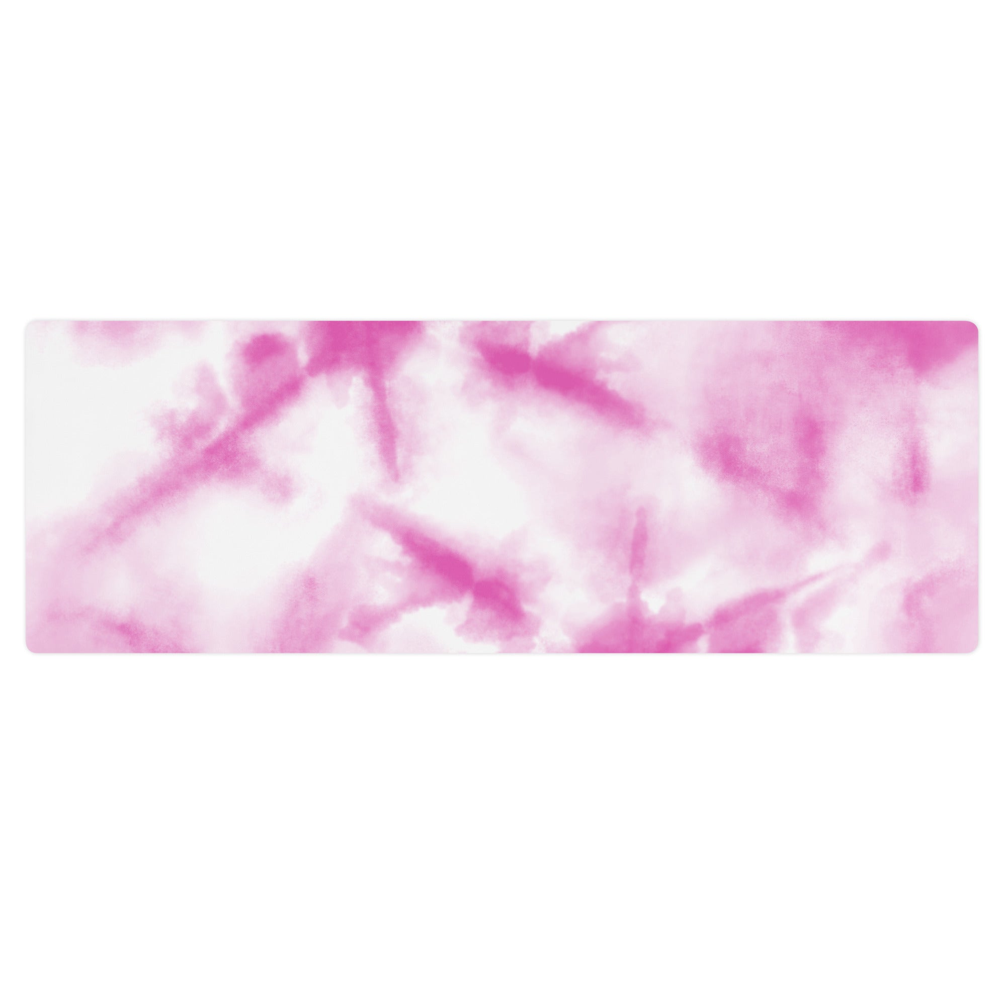 Pink tie dye yoga mat.