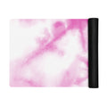 Pink tie dye yoga mat.