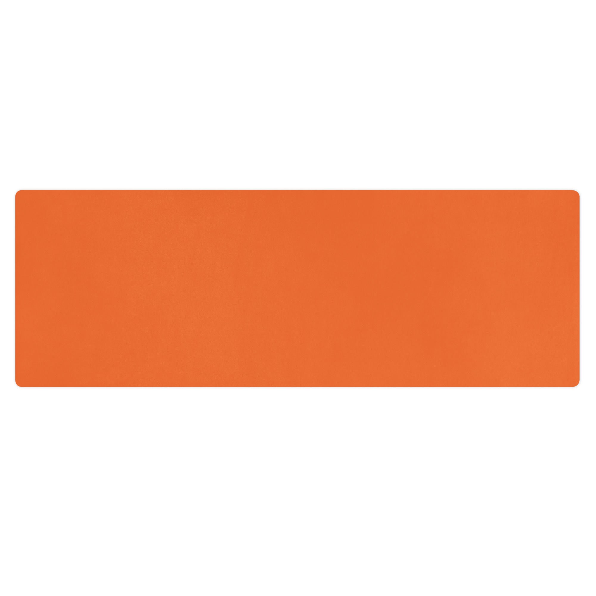 Vibrant orange yoga mat.