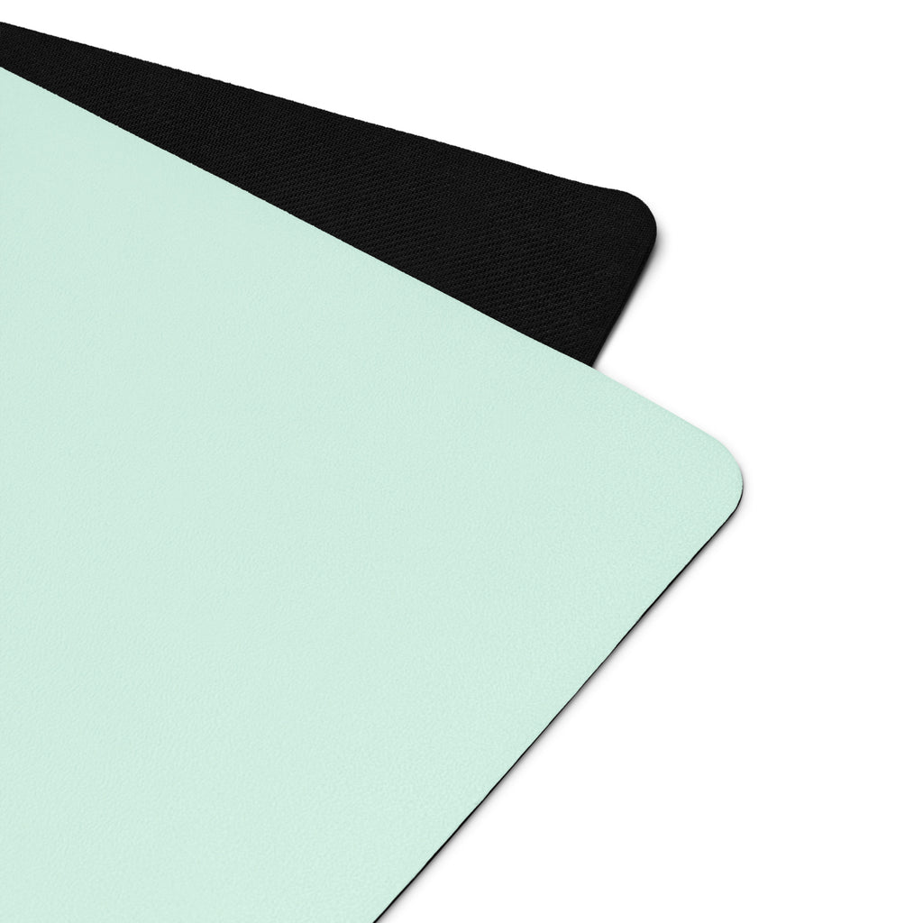 Mint-coloured yoga mat.