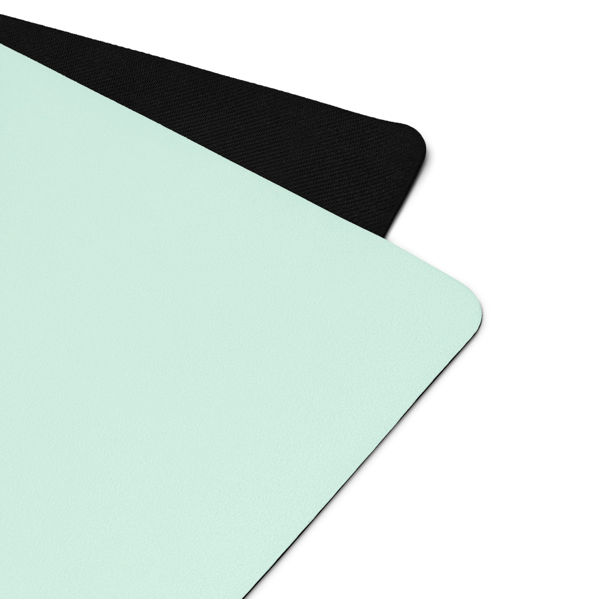 Mint-coloured yoga mat.