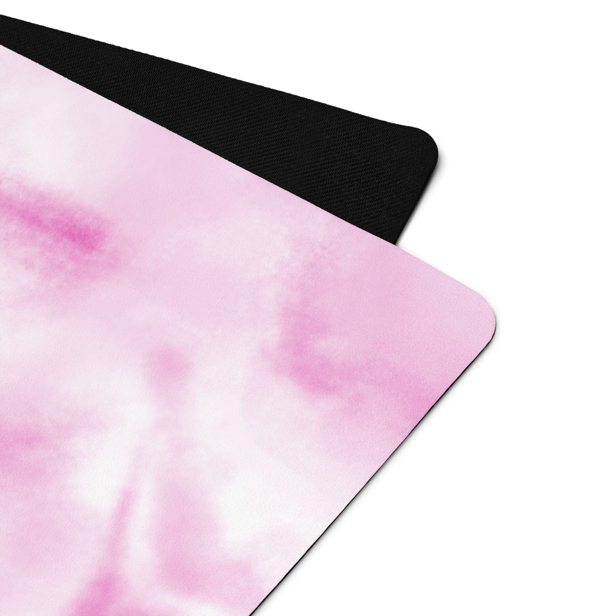 Pink tie dye yoga mat.